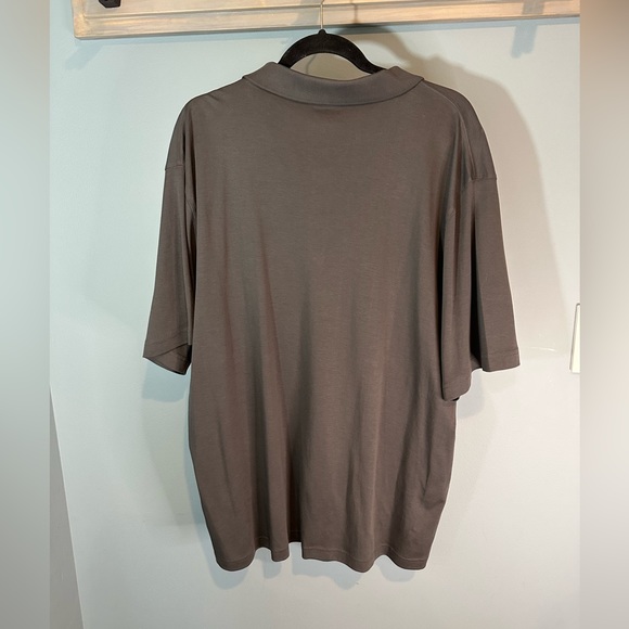 Joseph Abboud Short Sleeve Luxe Cotton Polo in Gray - Picture 3 of 7